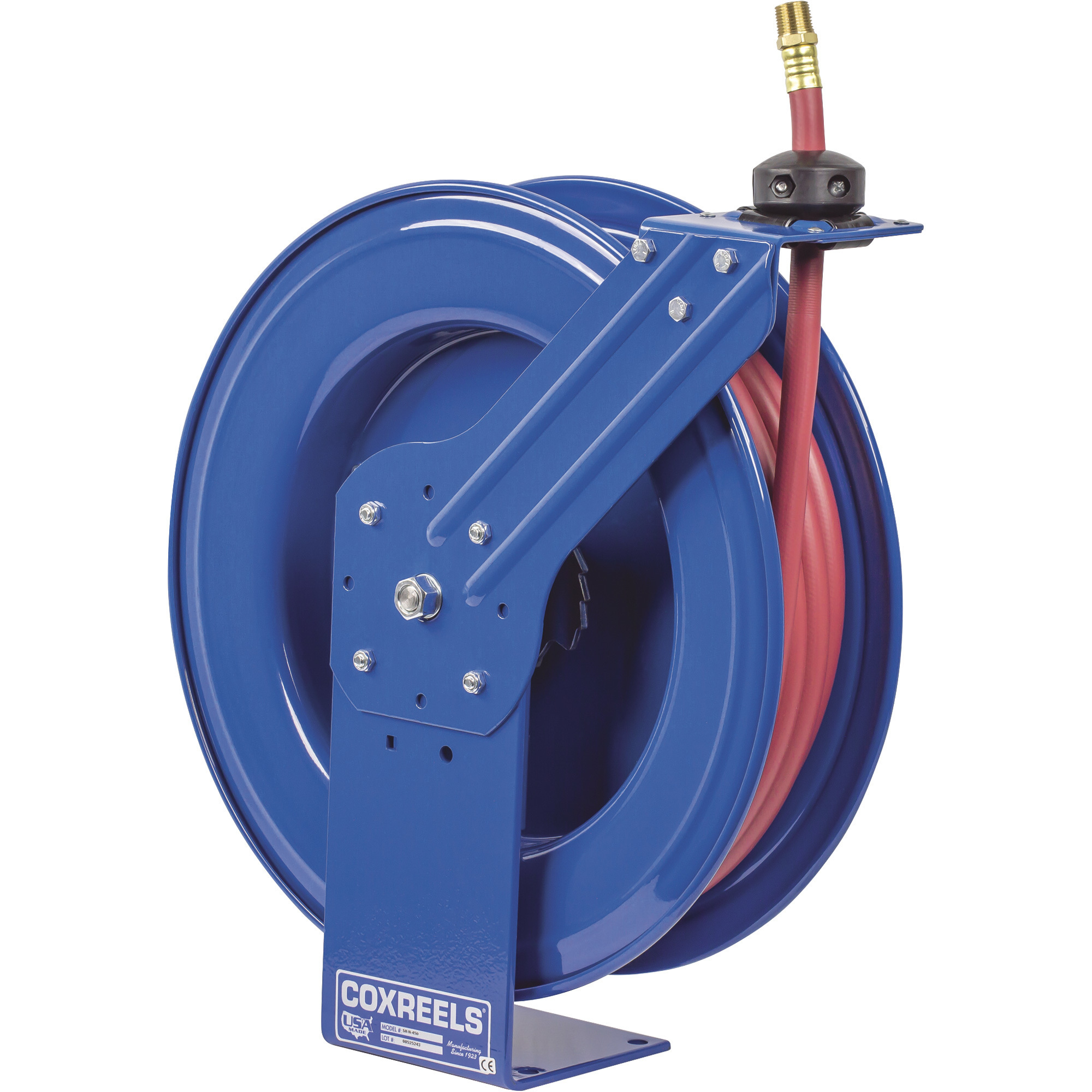 Coxreels SH Series Super Hub Air/Water Hose Reel, With 3/4in. x 50ft. PVC Hose, Max. 300 PSI, Model# SH-N-550